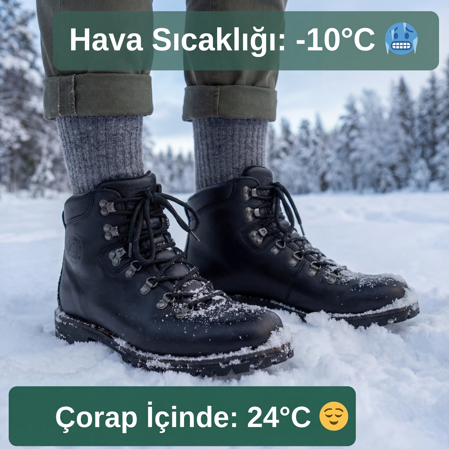 Doğal Alpaka Yünü Kış Çorabı